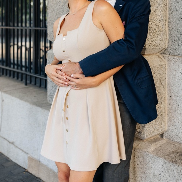 Tommy Hilfiger Fit & Flare Dress in Khaki - Engagement Photos - Picture 3 of 3